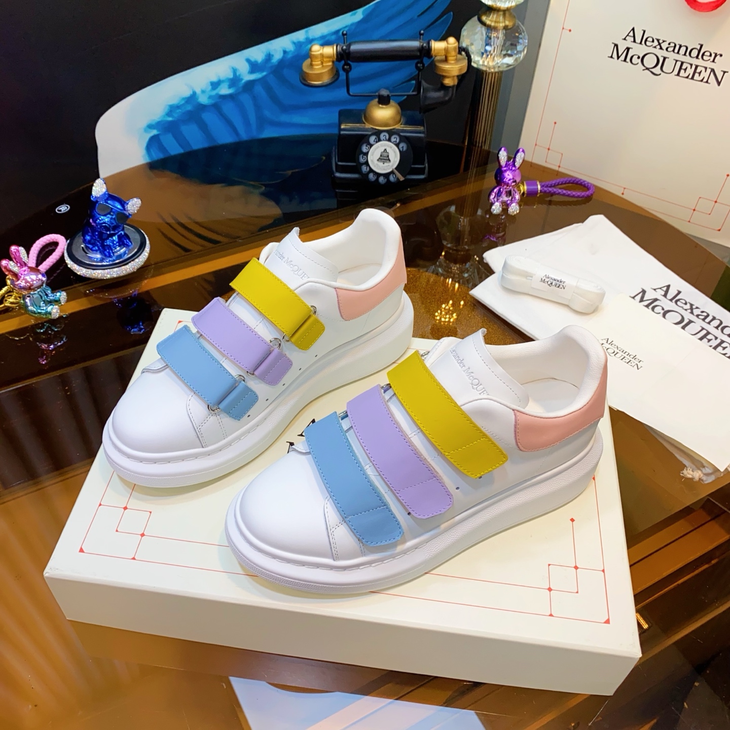 Alexander McQueen Triple Strap Sneakers Multicolor