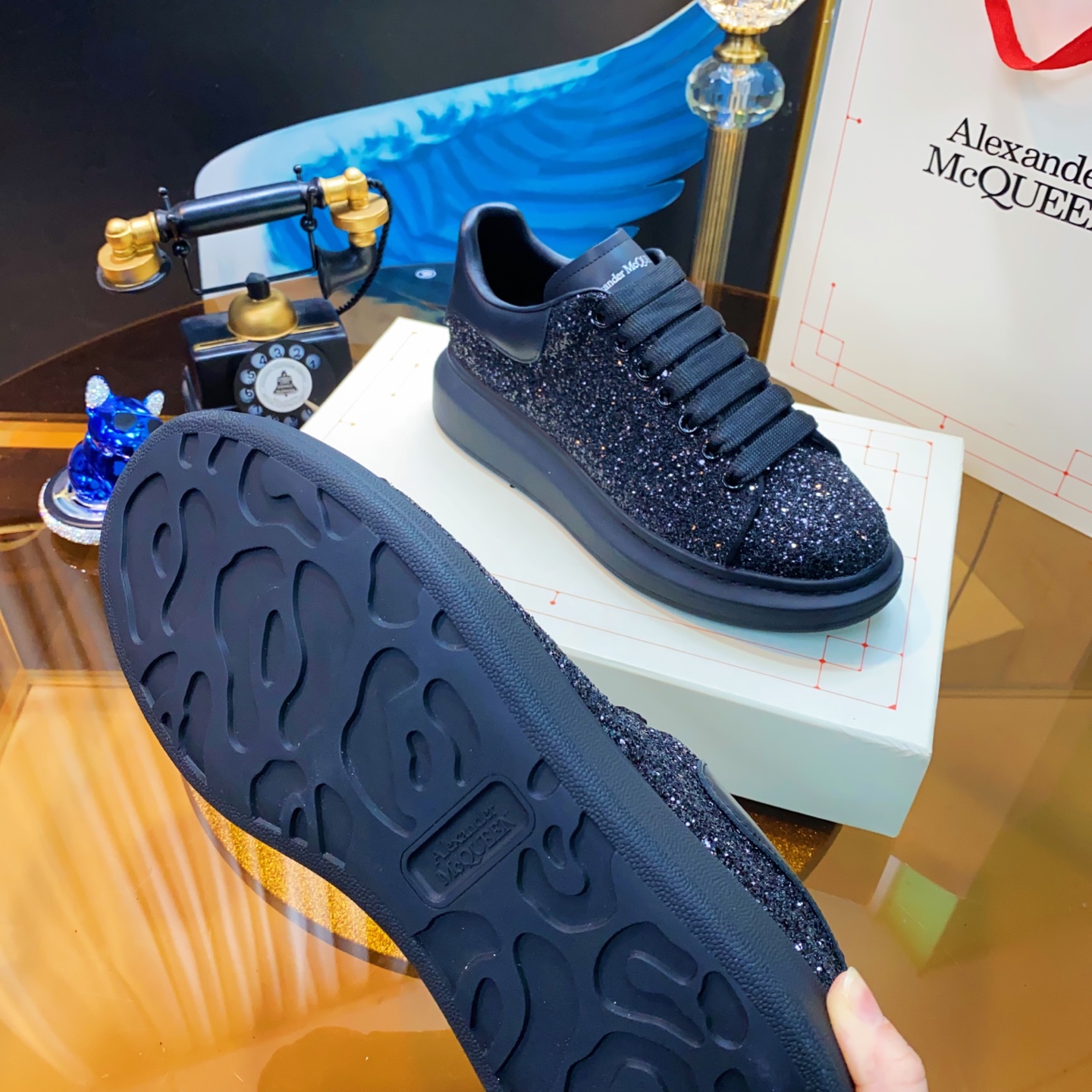 Alexander McQueen Glitter Sneakers Black