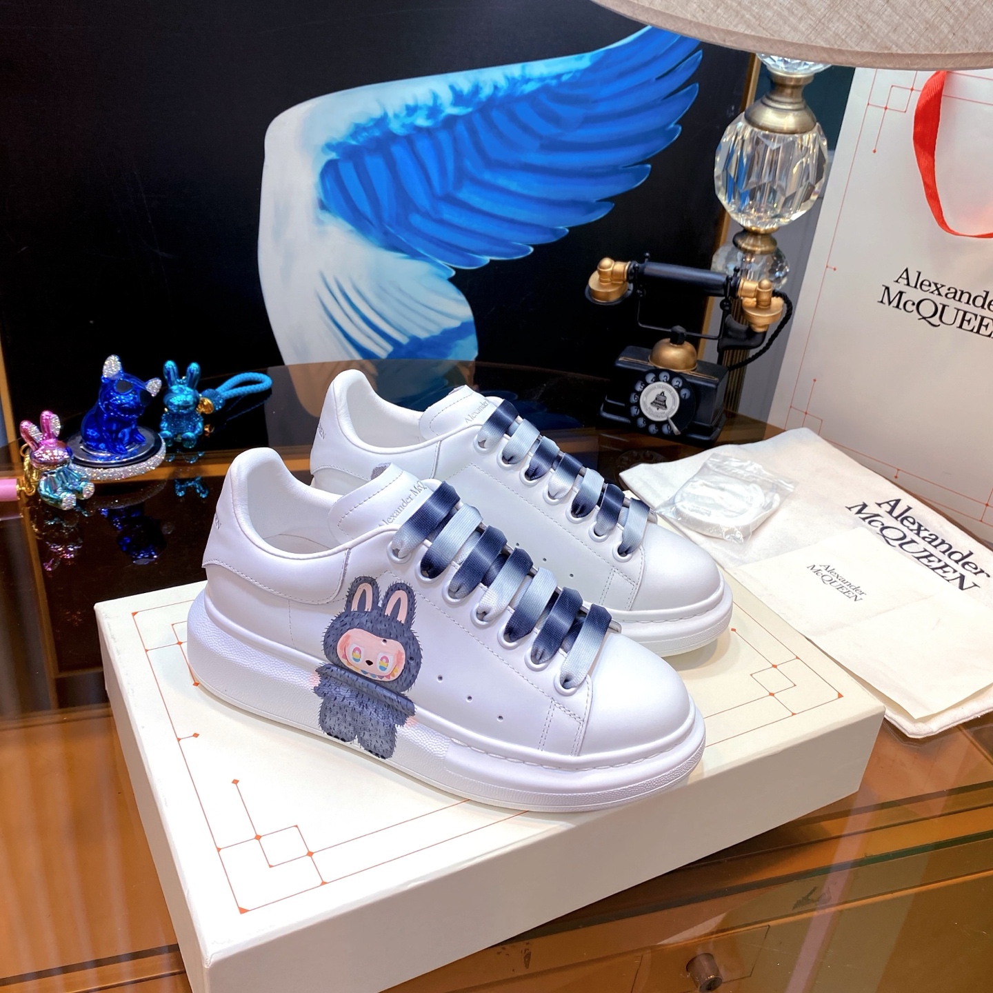 Alexander McQueen Pop Mart Bunny Sneakers White