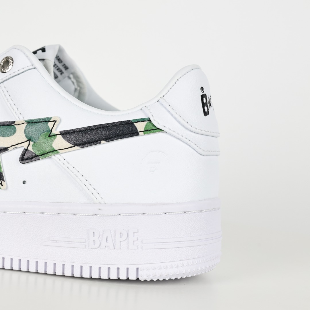 Bape BAPE STA Low Skate Sneakers White Green Camo