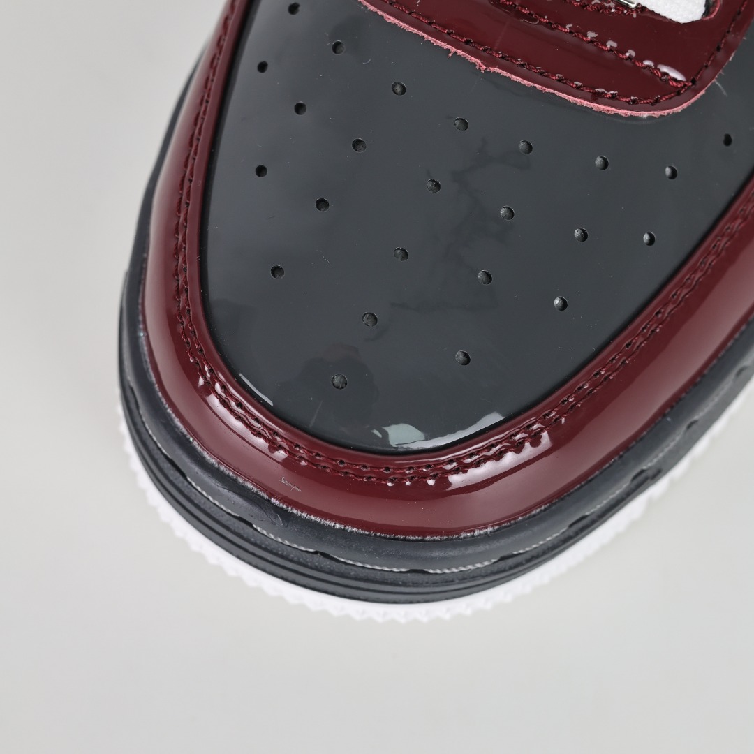 Bape BAPE STA Patent Leather Sneakers Burgundy
