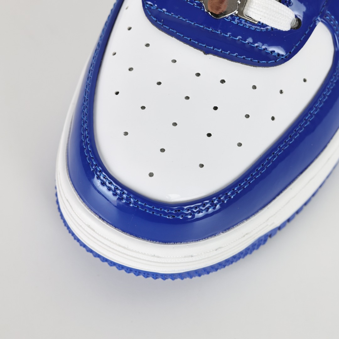 A Bathing Ape BAPE STA Low Patent Sneakers Blue/White