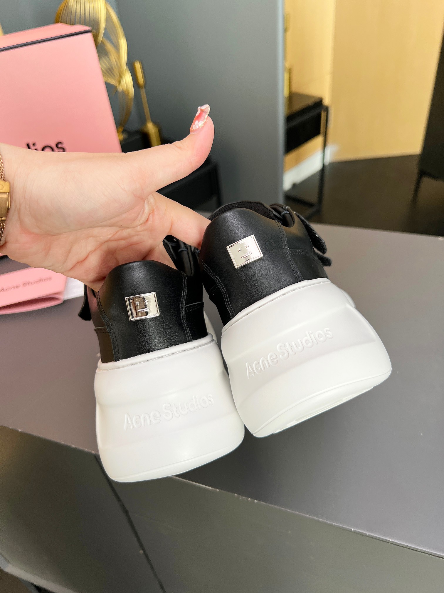 Acne Studios Velcro Platform Sneakers Black