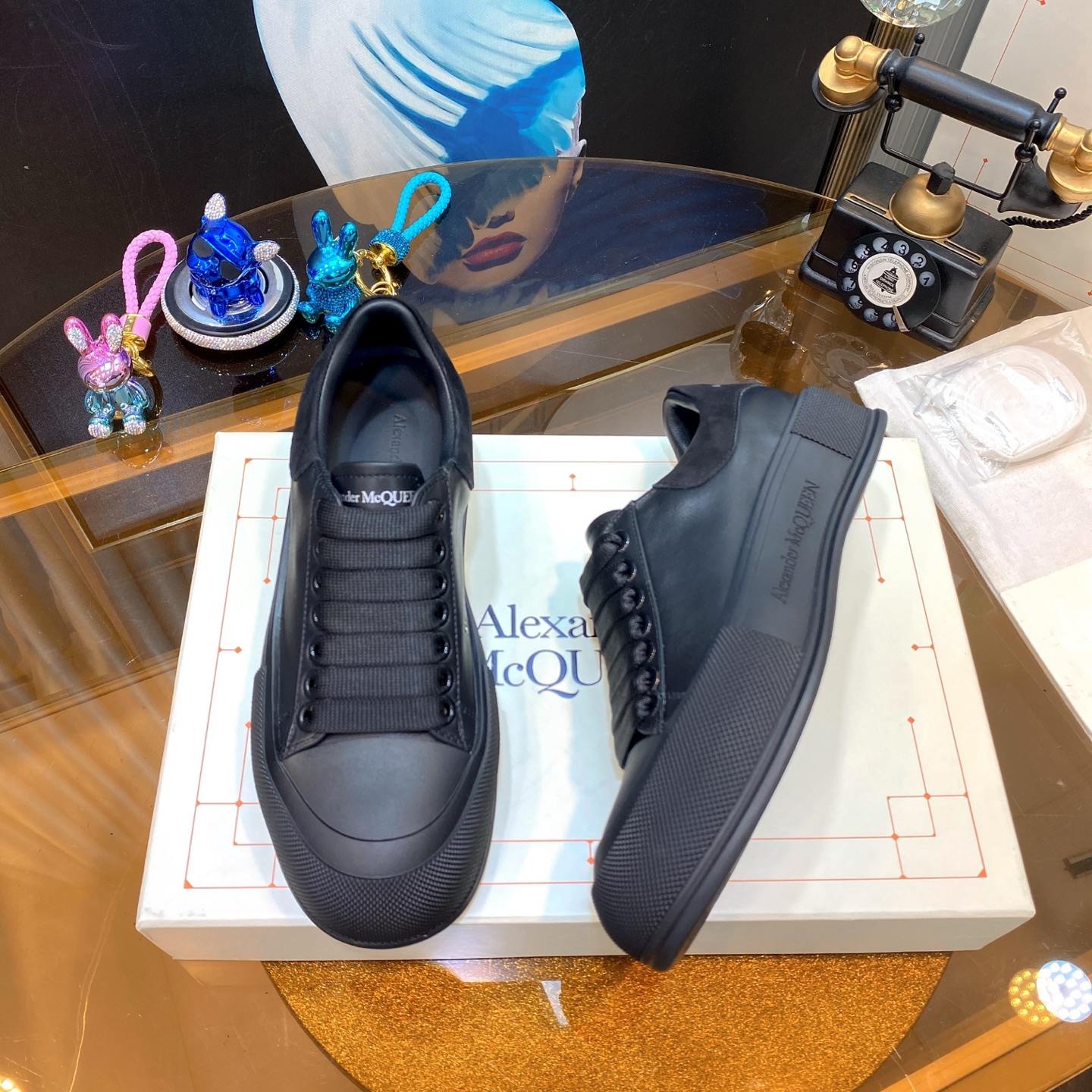 Alexander McQueen Leather Sneakers Black