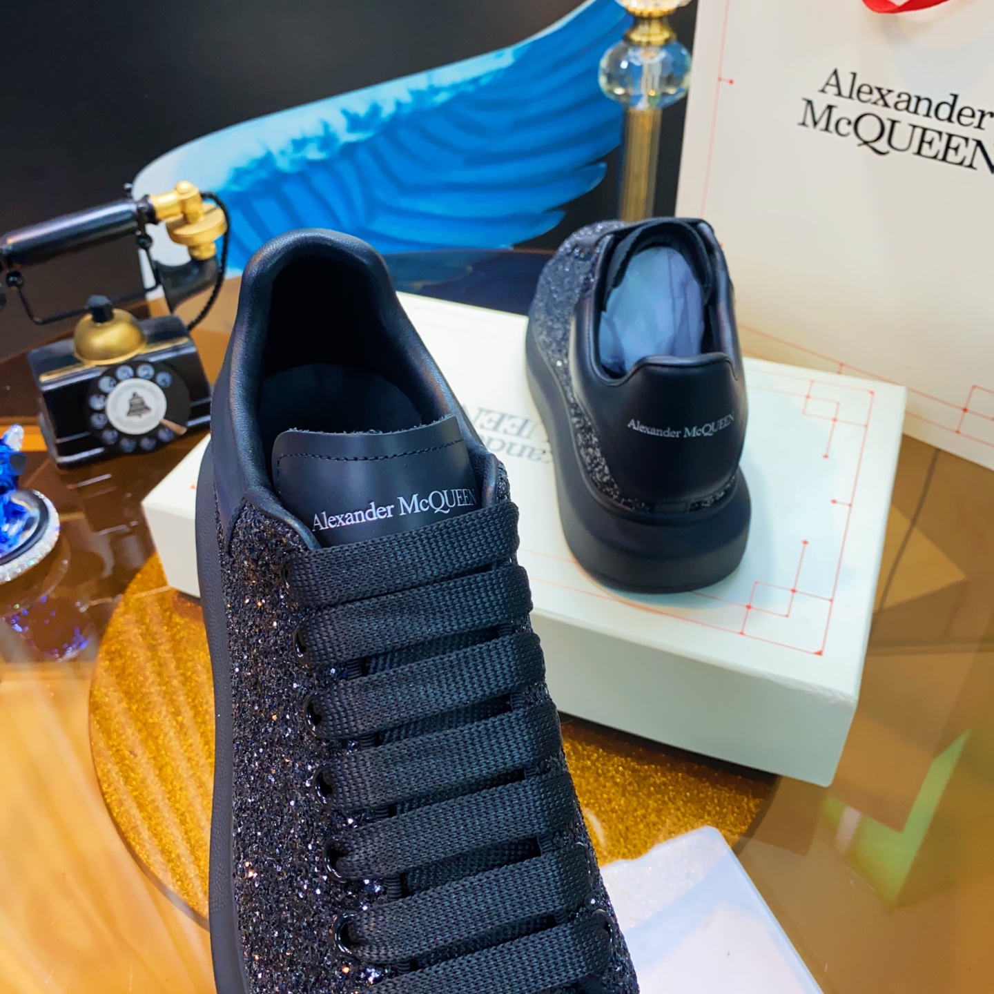 Alexander McQueen Glitter Sneakers Black