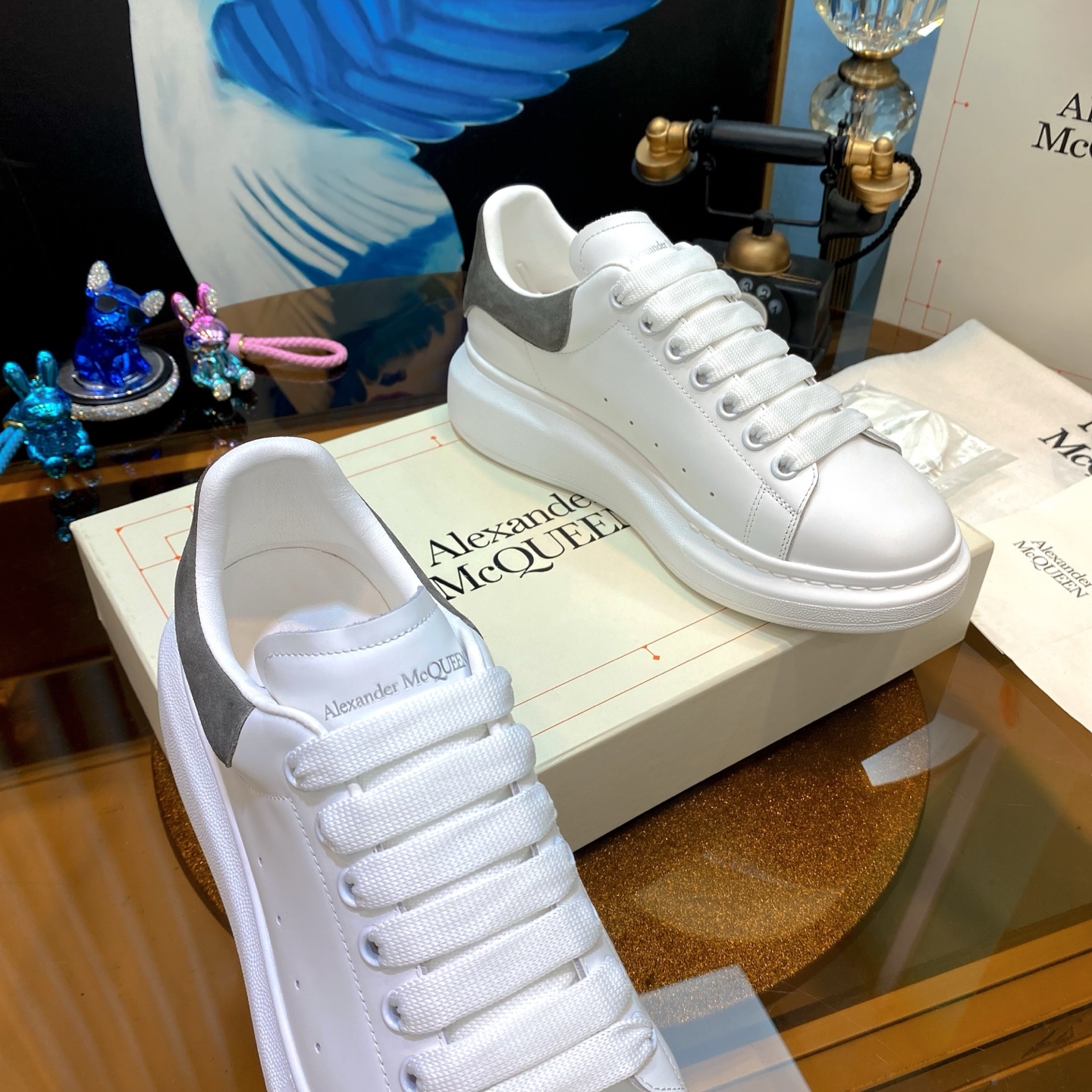 Alexander McQueen Oversized Sneakers White Grey