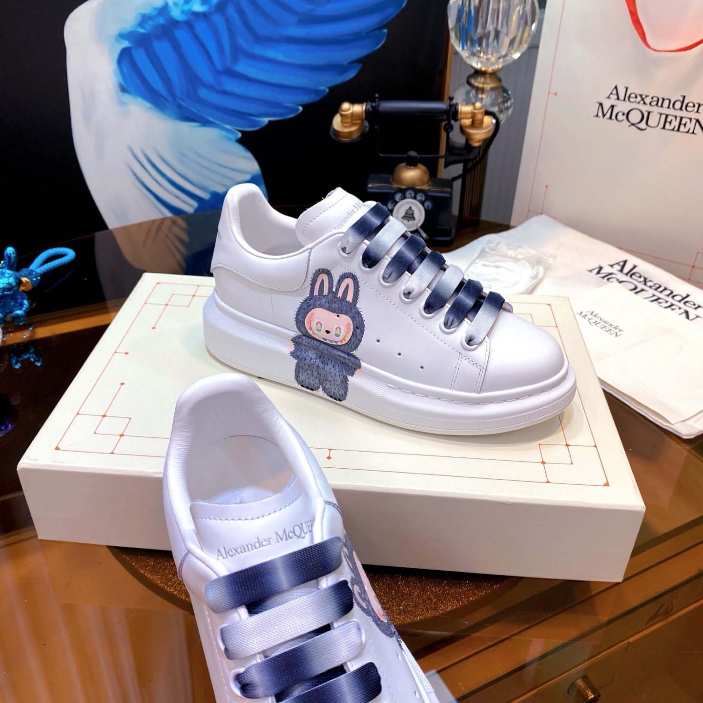 Alexander McQueen Pop Mart Bunny Sneakers White