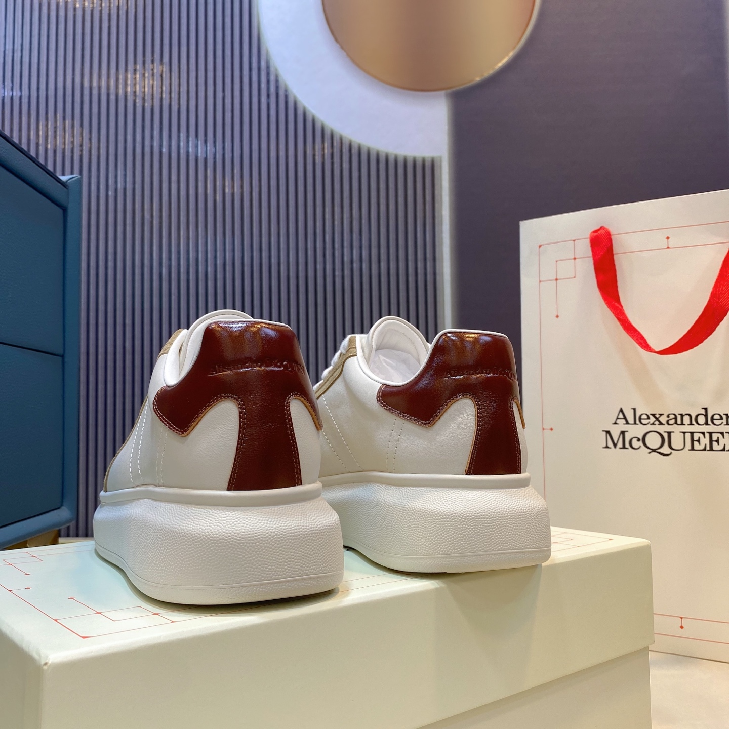 Alexander McQueen Oversized Sneakers White/Khaki/Brown