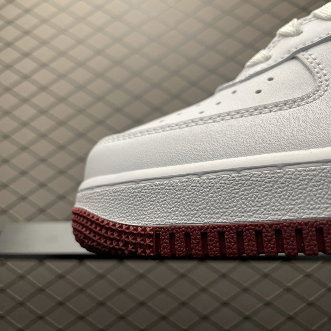 Nike Air Force 1 Low Leather Sneakers White Burgundy
