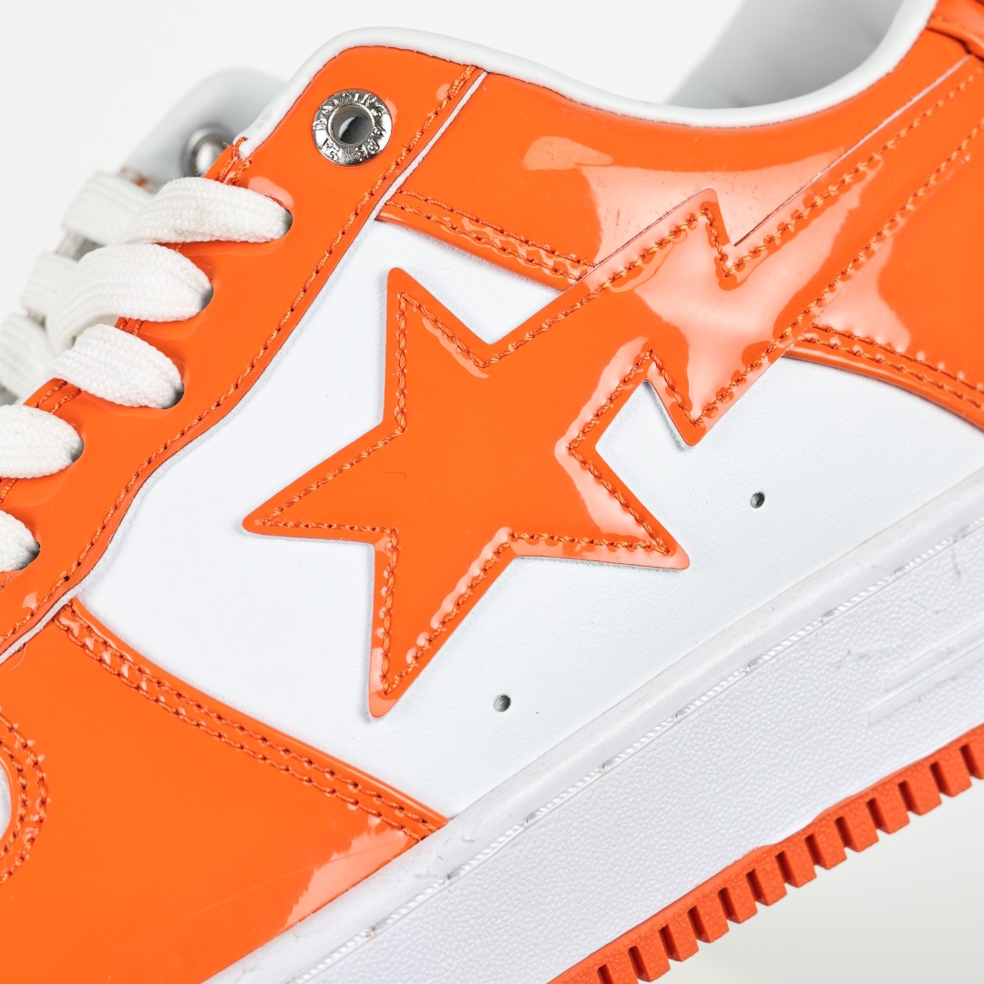 BAPE STA Patent Leather Sneakers Orange