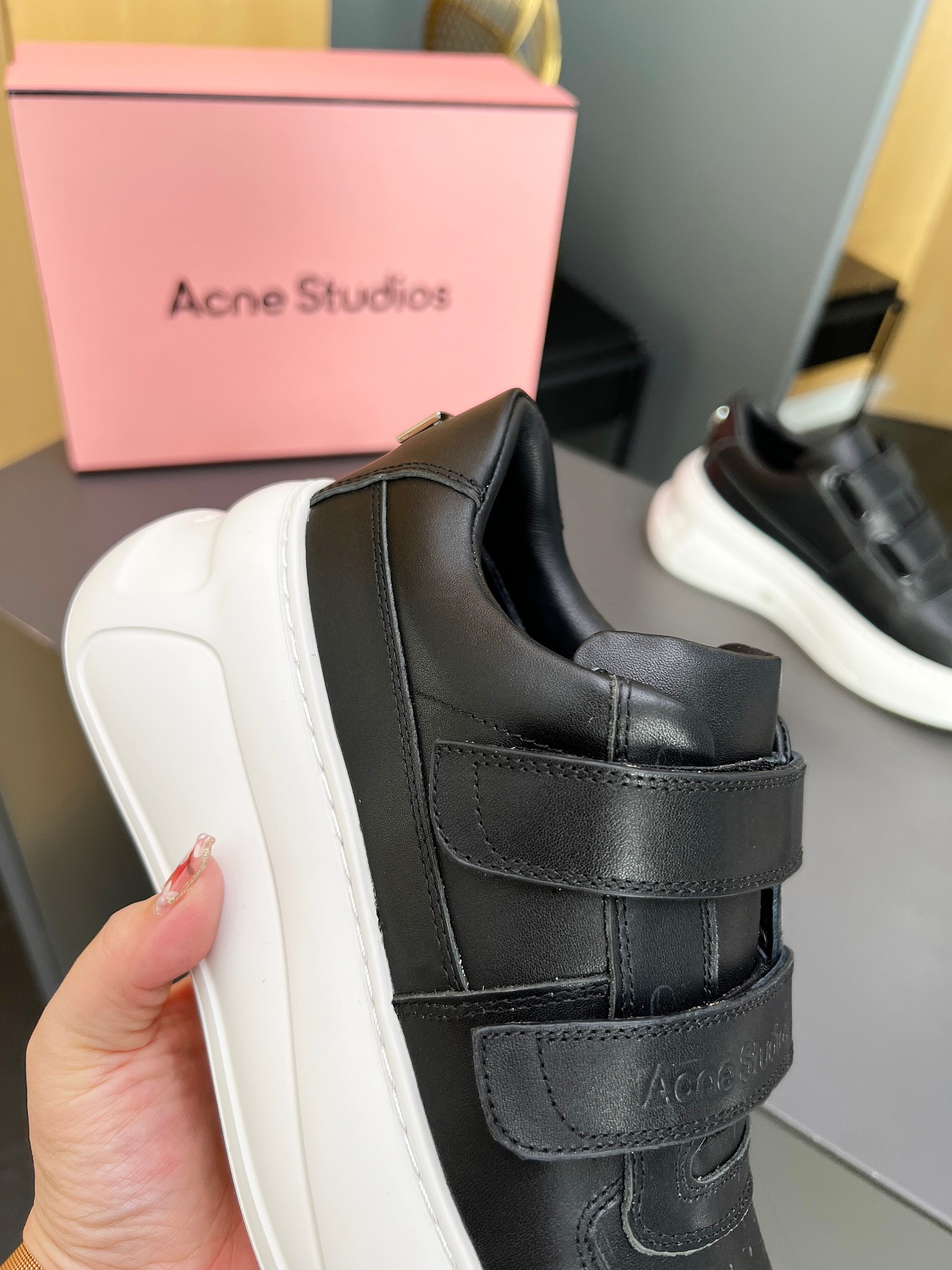 Acne Studios Velcro Platform Sneakers Black