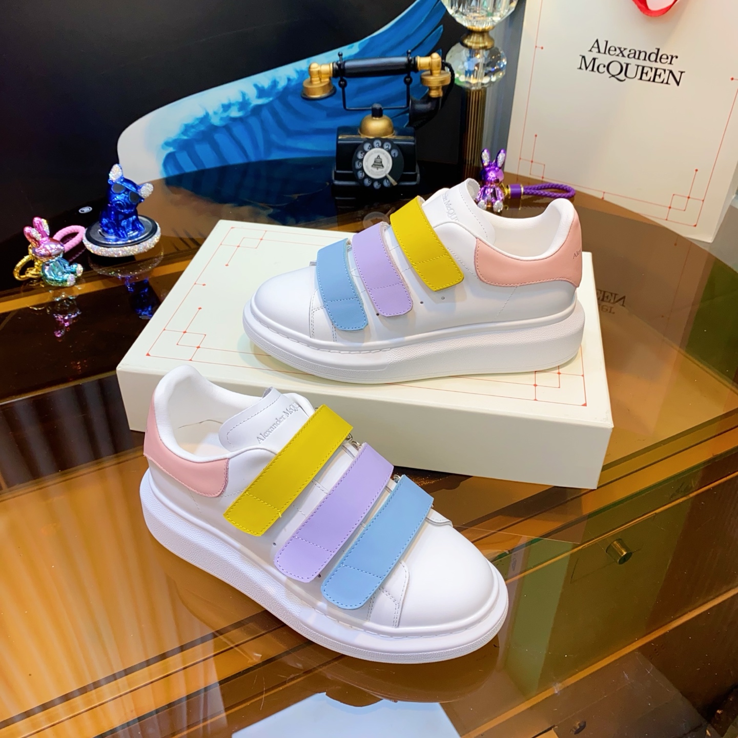 Alexander McQueen Triple Strap Sneakers Multicolor