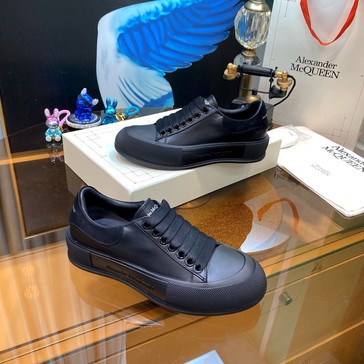 Alexander McQueen Leather Sneakers Black
