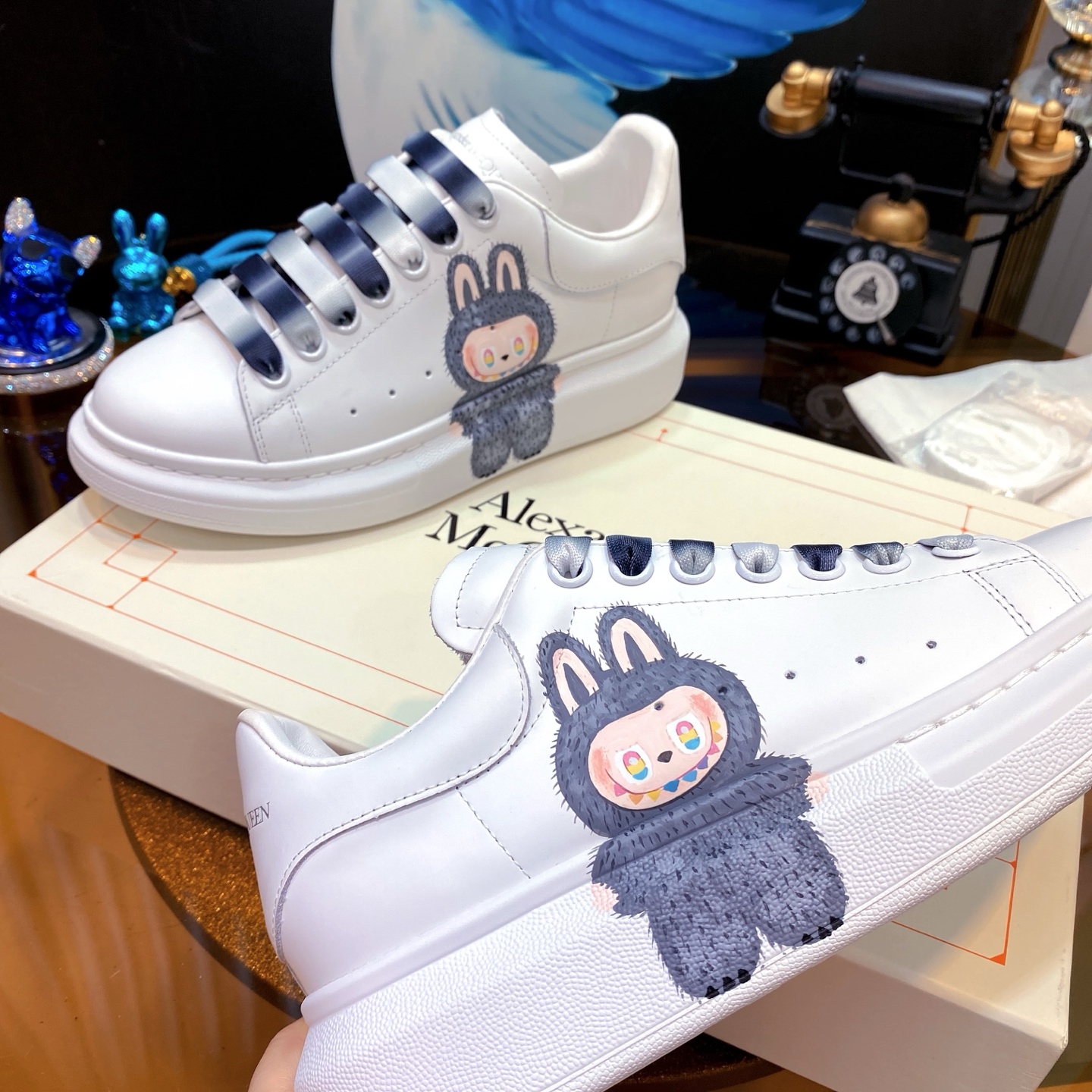 Alexander McQueen Pop Mart Bunny Sneakers White