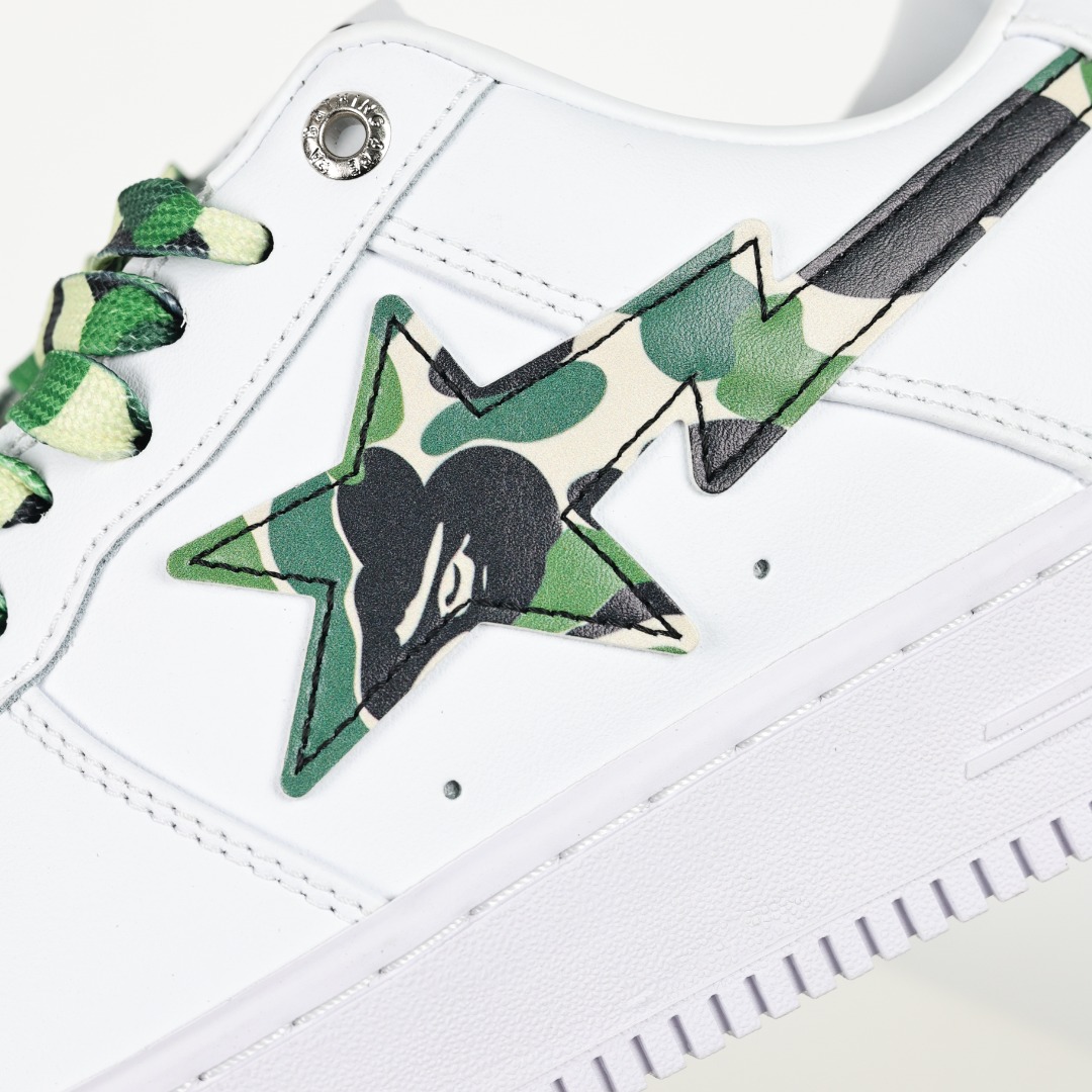 Bape BAPE STA Low Skate Sneakers White Green Camo