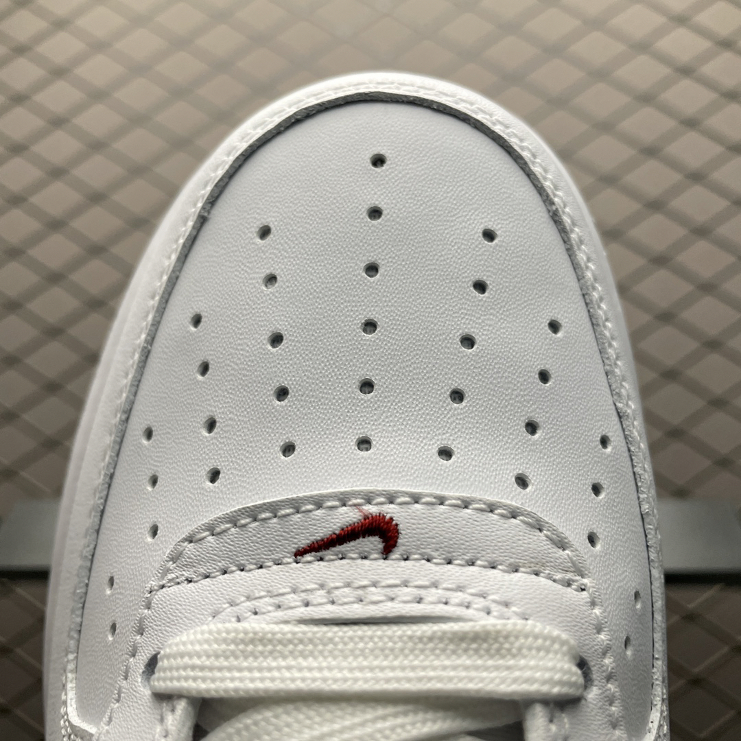 Nike Air Force 1 Low Leather Sneakers White Burgundy
