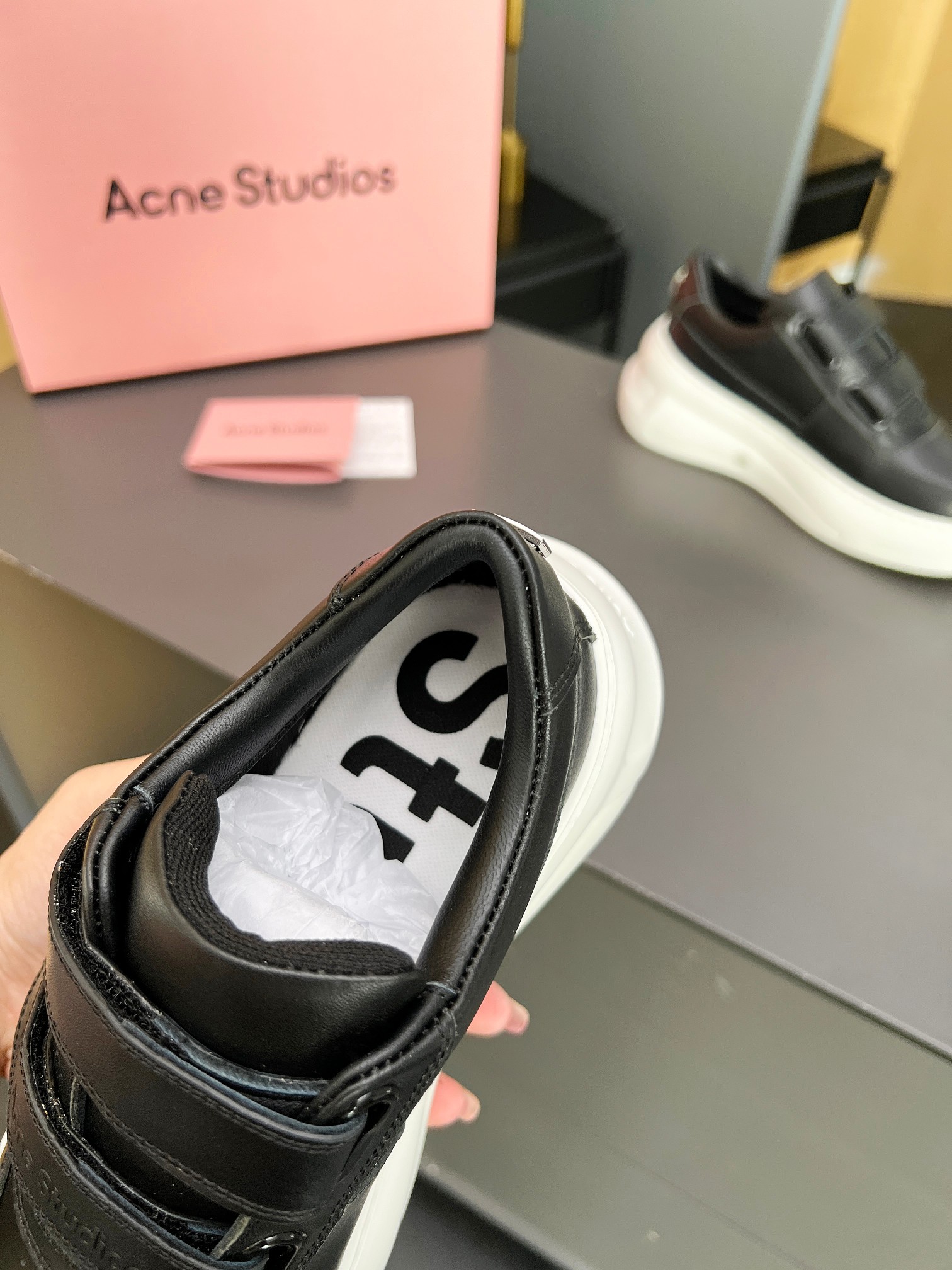 Acne Studios Velcro Platform Sneakers Black