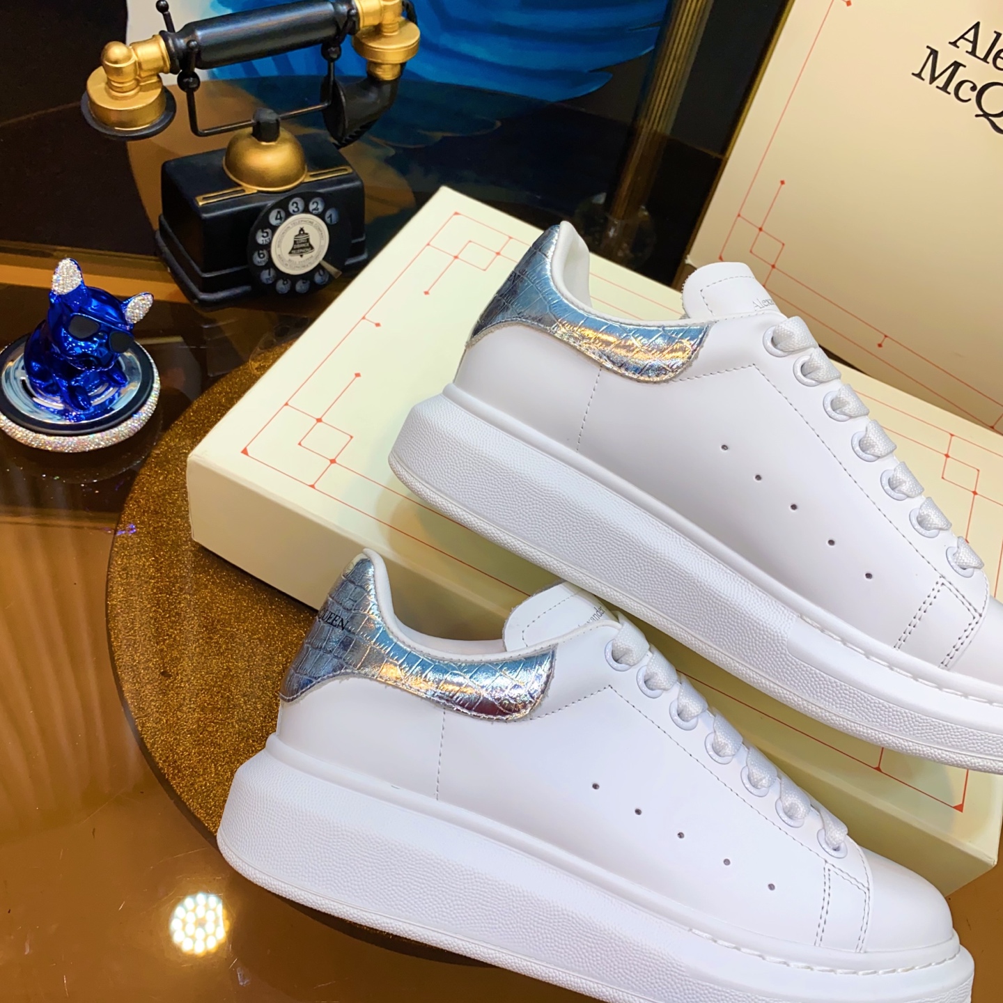 Alexander McQueen Oversized Sneakers White/Silver