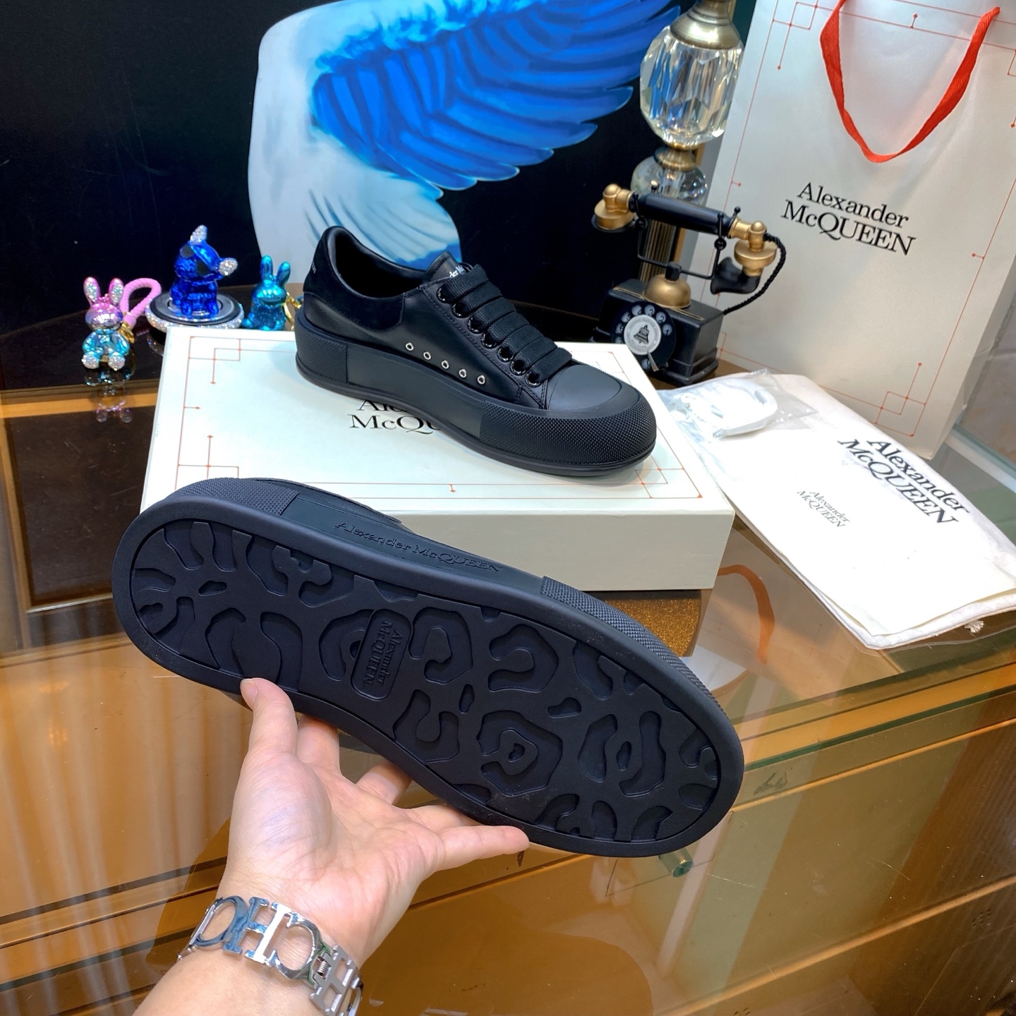 Alexander McQueen Leather Sneakers Black