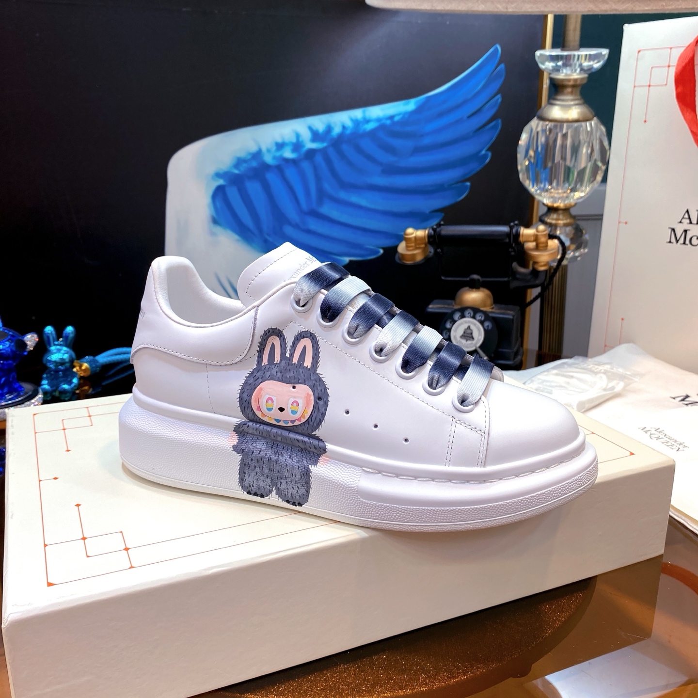 Alexander McQueen Pop Mart Bunny Sneakers White