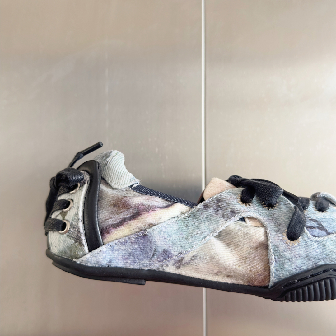 Acne Studios Denim Lace-Up Ballet Flats Multicolor