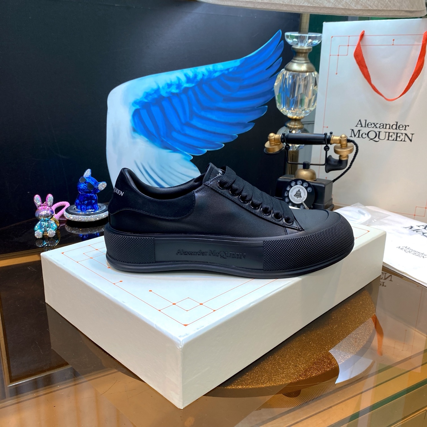 Alexander McQueen Leather Sneakers Black
