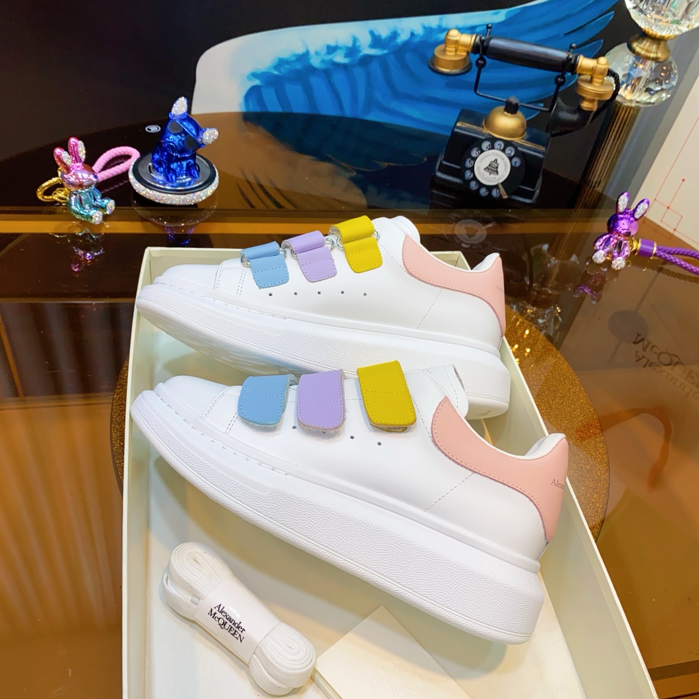 Alexander McQueen Triple Strap Sneakers Multicolor