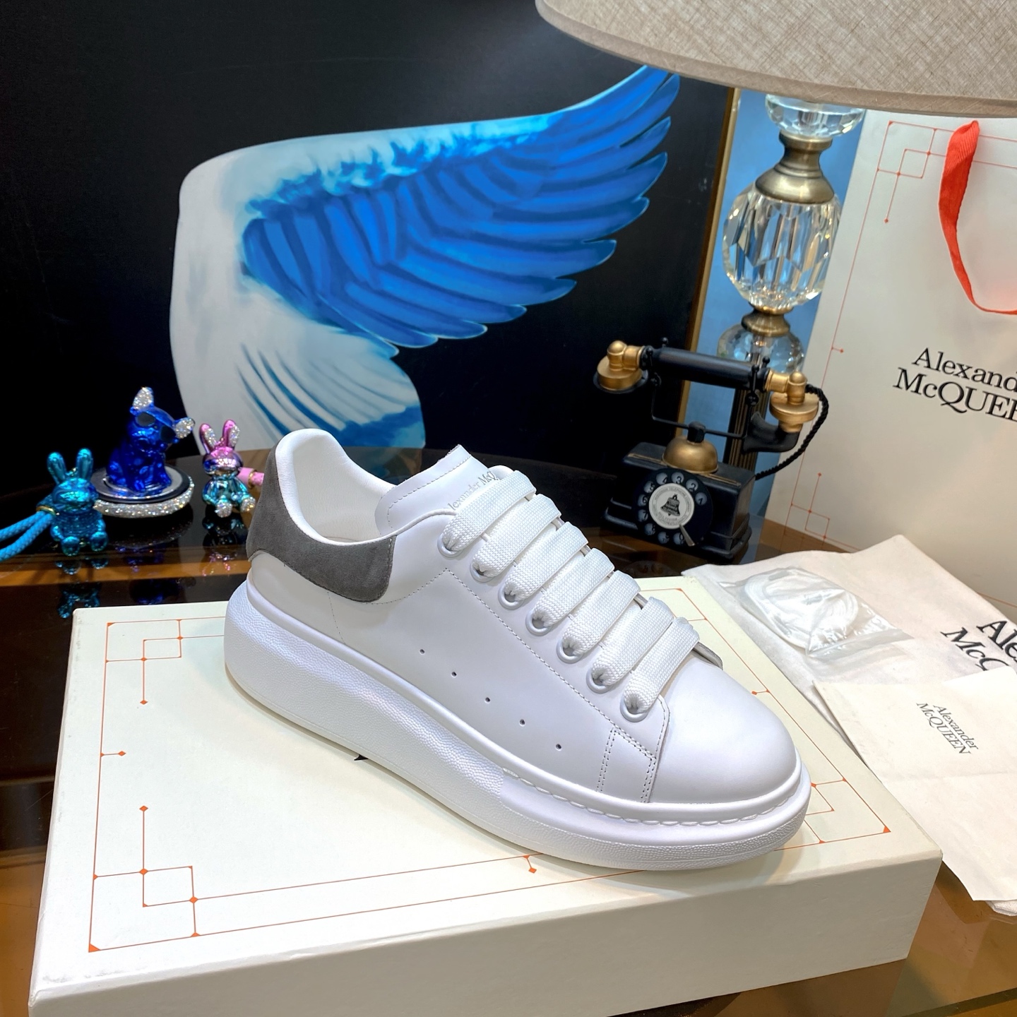 Alexander McQueen Oversized Sneakers White Grey