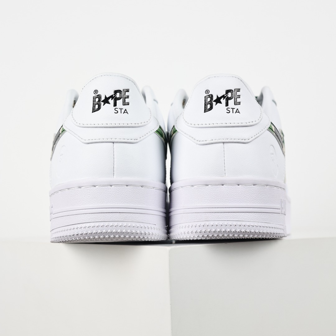 Bape BAPE STA Low Skate Sneakers White Green Camo
