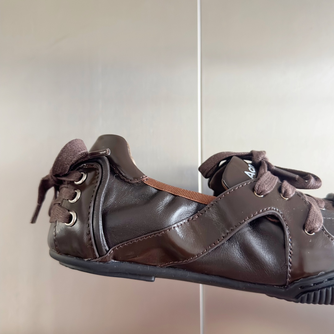 Acne Studios Lace-Up Ballet Shoes Brown