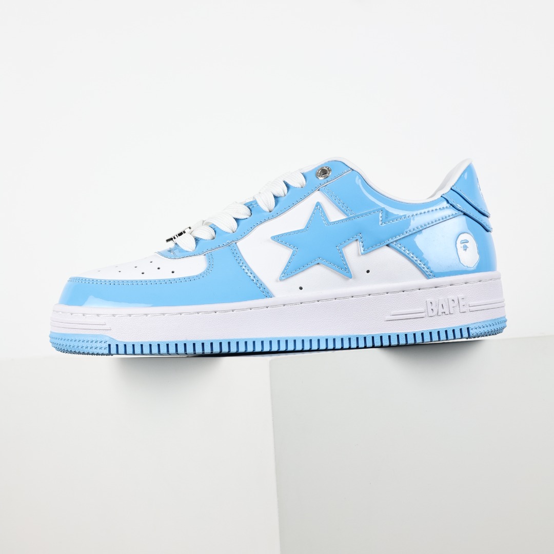A Bathing Ape BAPE STA Patent Low Sneakers Sky Blue