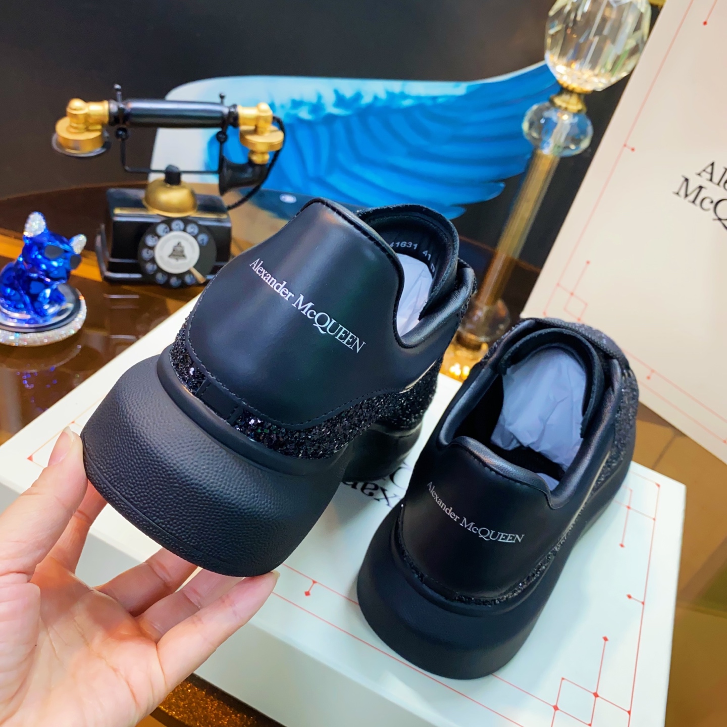 Alexander McQueen Glitter Sneakers Black