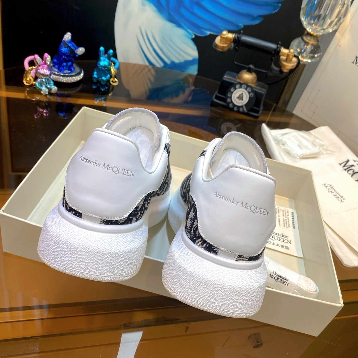 Alexander McQueen Logo Panel Sneakers White/Navy