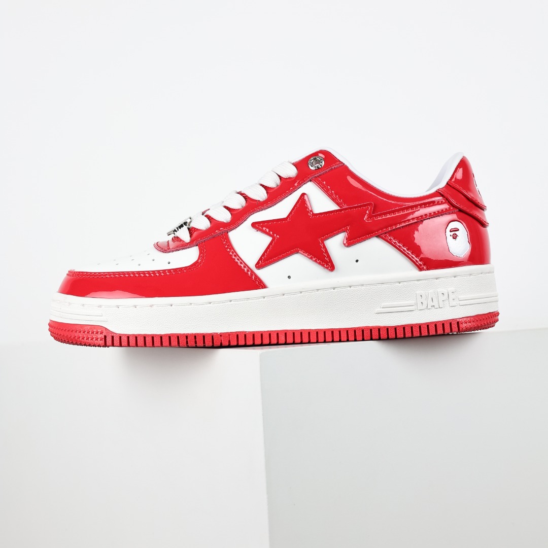 A Bathing Ape BAPE STA Low Sneakers Red/White