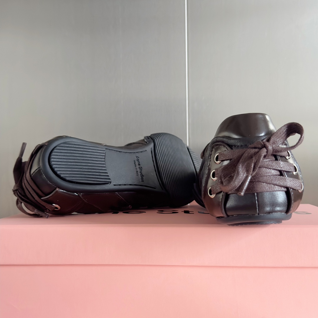Acne Studios Lace-Up Ballet Shoes Brown